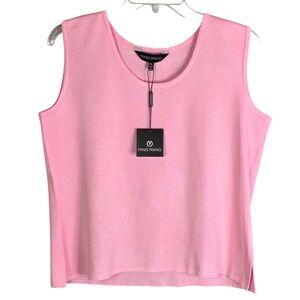 Ming Wang Scoop Kneck Mid Length Pink Sleeveless Top NWT New With Tags Size PL